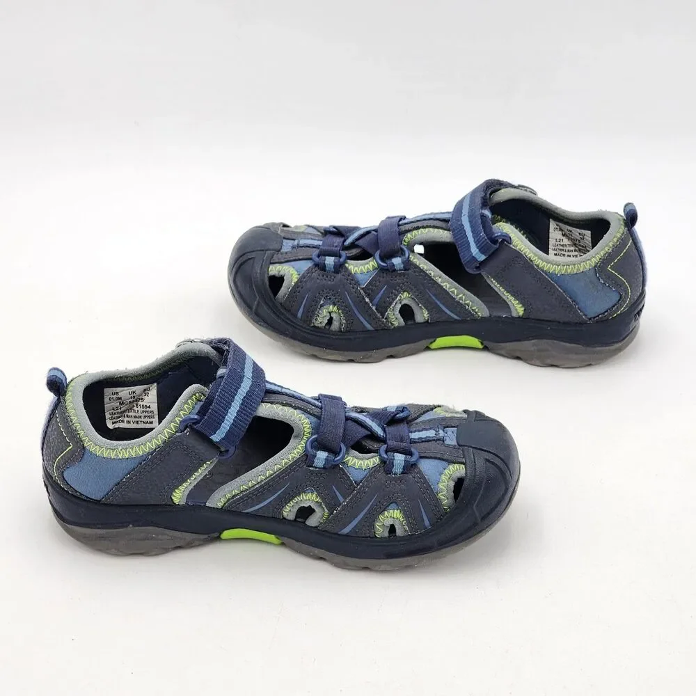 Merrell Kids Hydro Sport Water Sandals Navy Blue Green Little Kid's Size 1